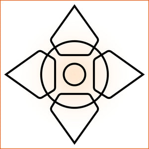 Hollow Four Point Circular Sticker