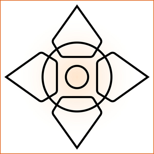 Hollow Four Point Circular Sticker