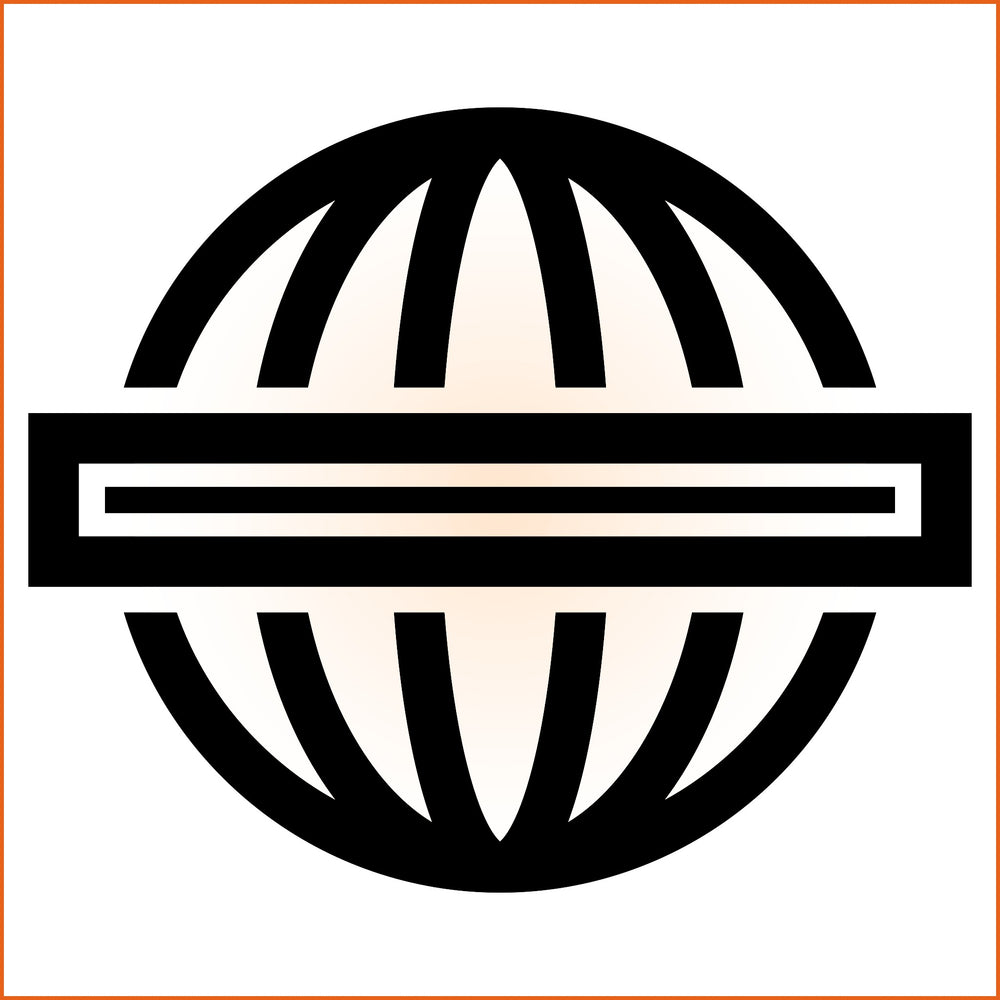 Globe and Rectangular Bar Sticker