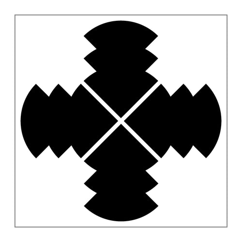 black on white