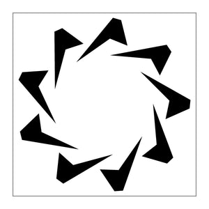 black on white