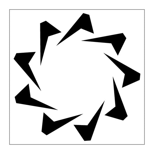 black on white
