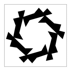 black on white