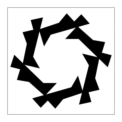 black on white