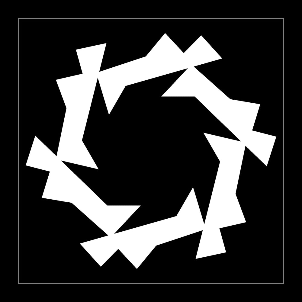 black on white
