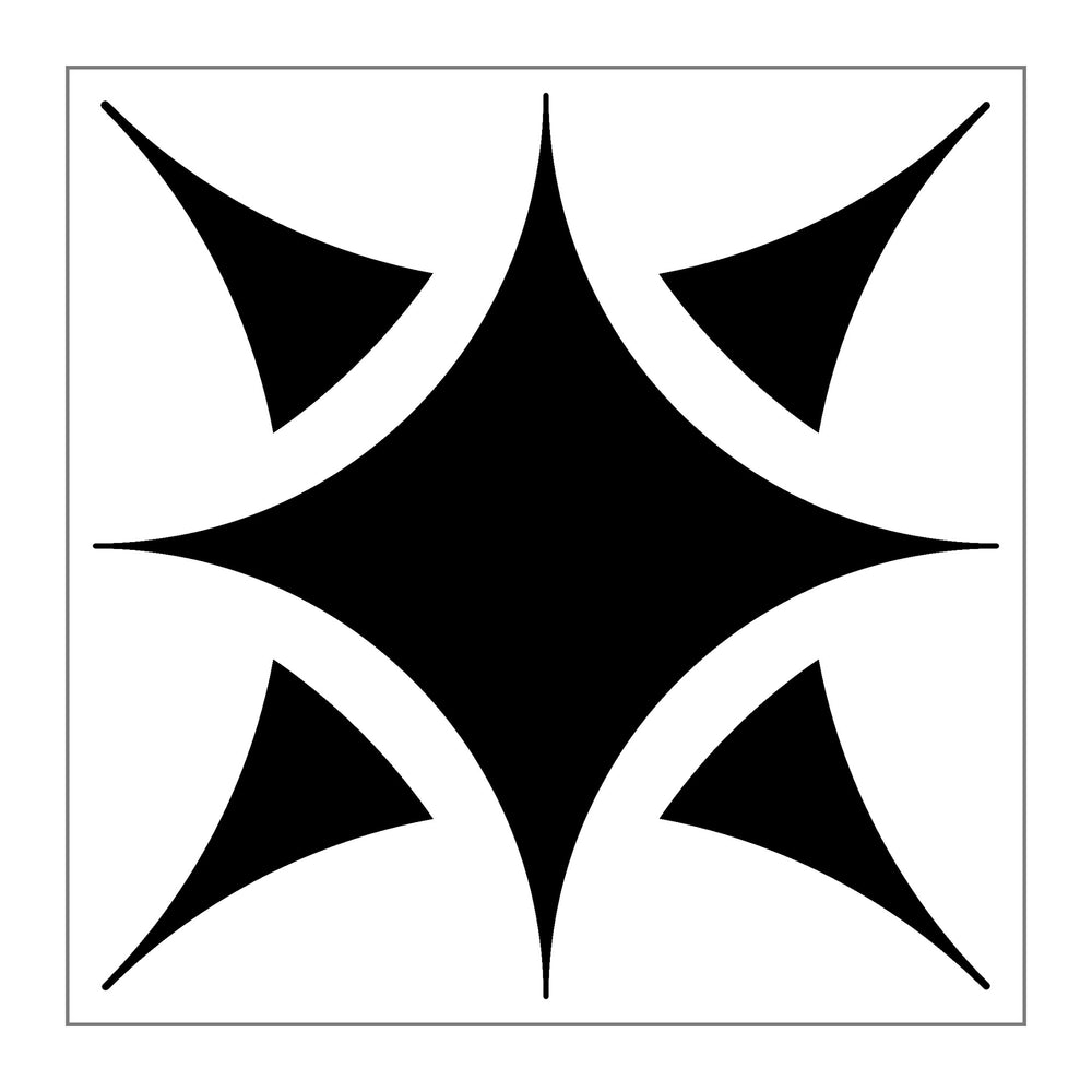 black on white