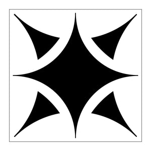black on white
