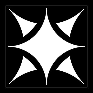 white on black