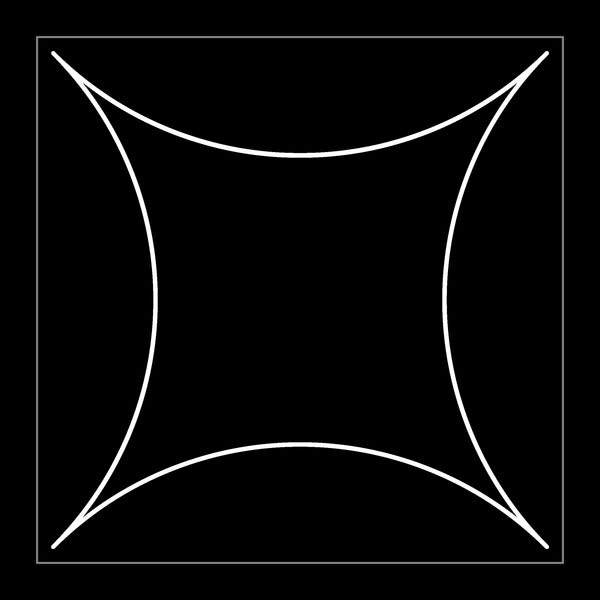 white on black
